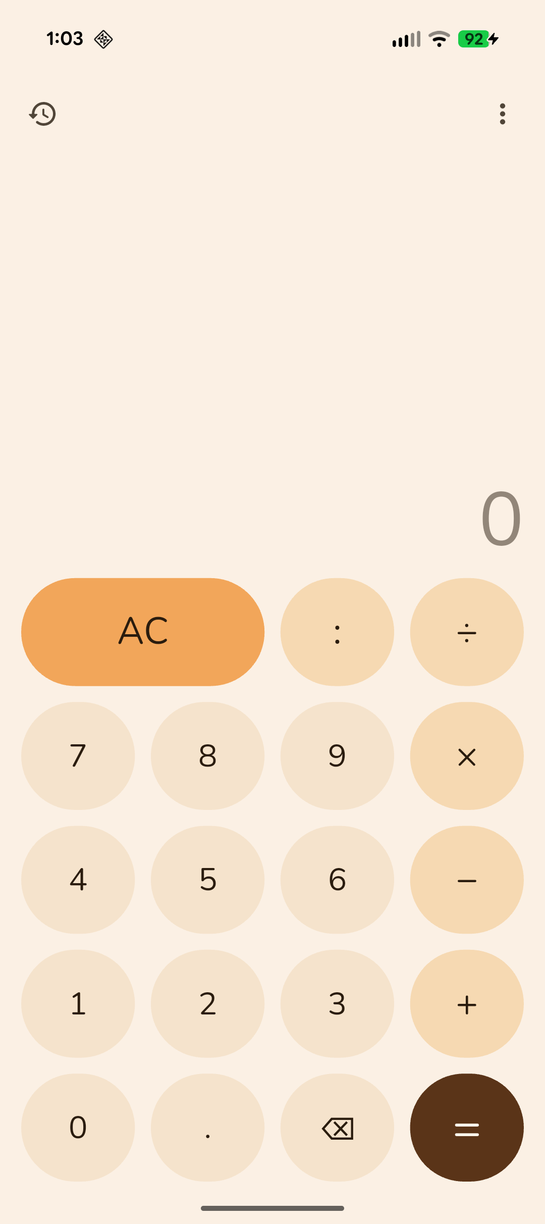 Empty calculator with a keypad